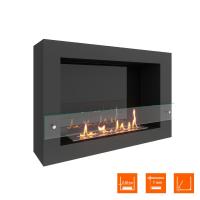 Биокамин SteelHeat WALL ONE 800 черный, стекло, стемалит SteelHeat